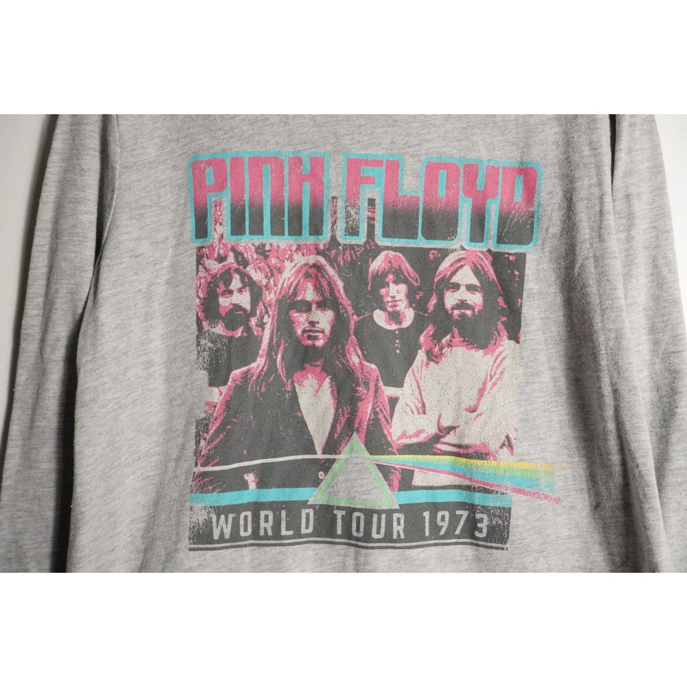 Pink Floyd Long Sleeve Shirt Size M World Tour 1973 Graphic Gray - Picture 2 of 5